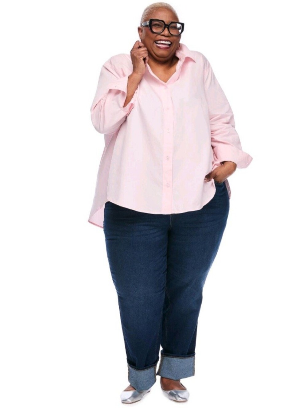 NWT PLUS size Lane Bryant Women's Plus Button-Up Shirt Pink 1x - 100071